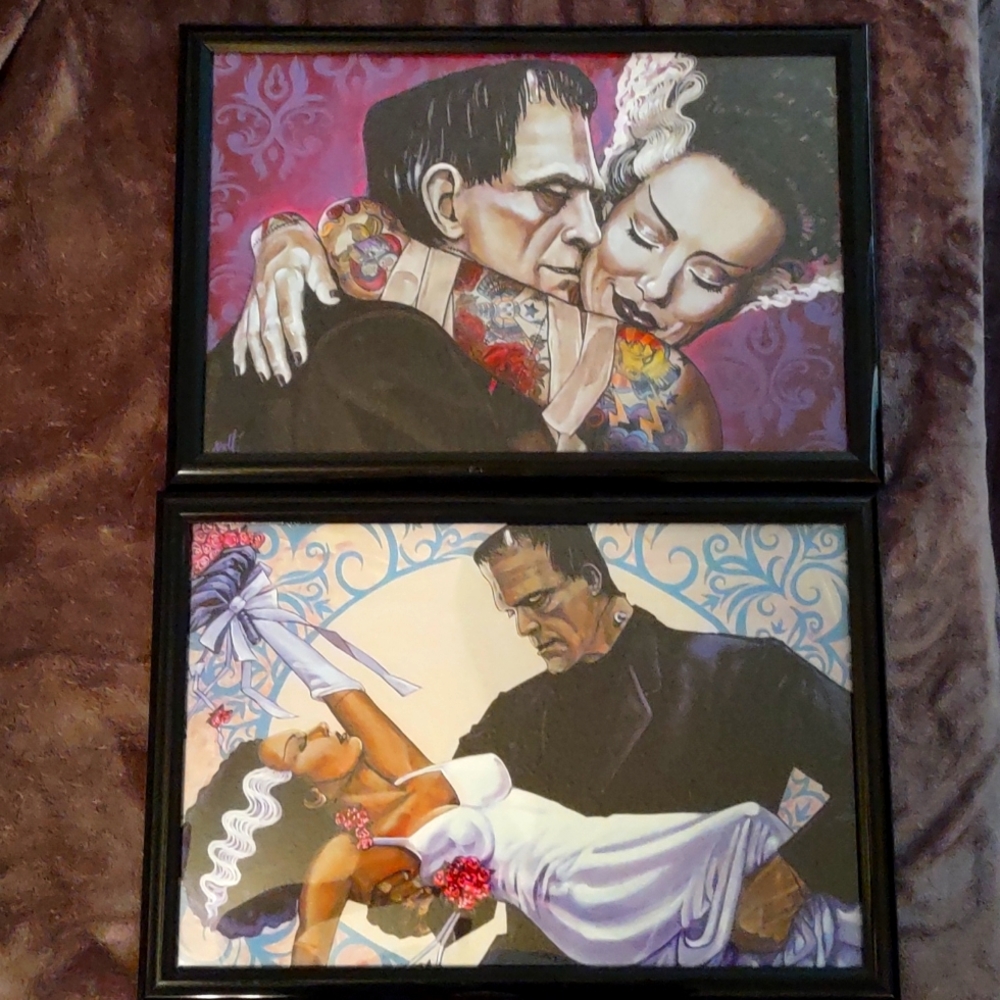Bride and Frankenstein wall decor